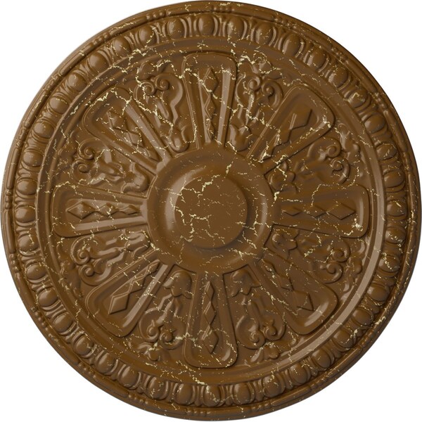 Ekena Millwork Raymond Ceiling Medallion (Fits Canopies up to 5 3/8"), 18"OD x 1 1/4"P, Smokey Topaz Crackle CM18RA2STC - main